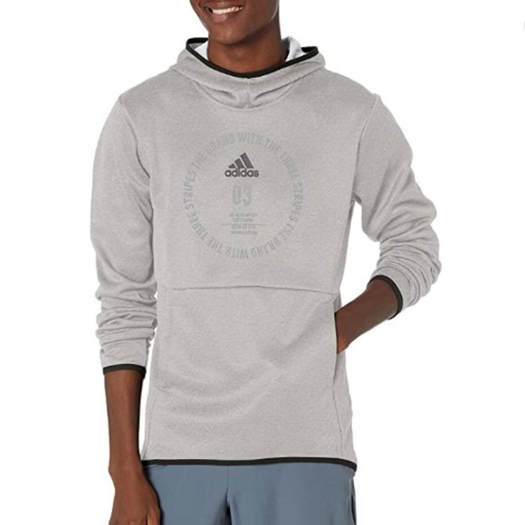 Adidas Hoodie 03  Hooded Sweatshirt  Grey Long Sleeve Men’s Size L - Picture 1 of 16